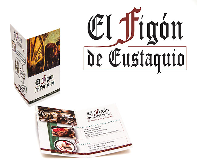 Logotipo y díptico del Restaurante El Figón de Eustaquio